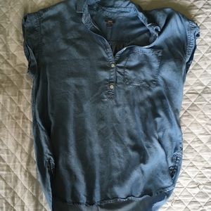 Denim collared shirt